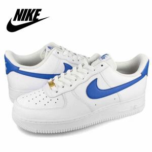 新品未使用 NIKE エアフォース【30cm】定価14300円 AIR FORCE ナイキ 天然皮革 AIRFORCE スニーカー シューズ レザー 本革 白 青 2845