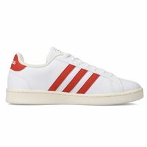 新品未使用 アディダス GRANDCOURT【26.5cm】スニーカー adidas グランドコート 靴 白 カジュアル 2164 シューズ スリーストライプ 赤 合皮_画像4