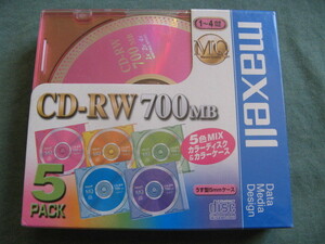 maxell CD-RW 700MB 5 sheets unopened goods 