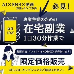 【副業】【在宅ワーク】簡単！AI×動画×SNSで始める副業情報！AIを使ってTikTokで収益化する方法！これであなたも動画クリエイター