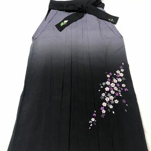 黒×グレーグラデーション　桜刺繍袴　二尺袖　振袖　成人式　卒業式　発表会　舞台衣装
