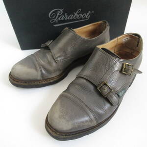 廃番レアカラー Paraboot パラブーツ ウィリアム ダブルモンクストラップ グレー系 SIZE8/27.5cm程度