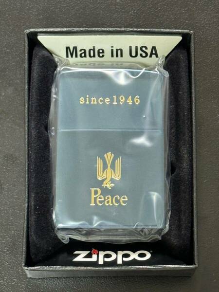 zippo Peace BLUE TITAN since 1946 限定品 ピース ブルーチタン 2015年製 懸賞品 ゴールド刻印 デットストック ケース 保証書