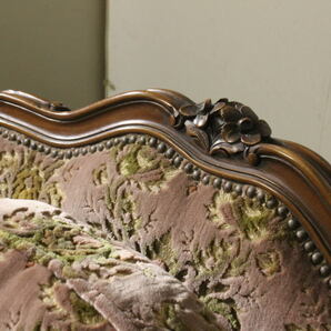 金華山織 猫脚 アームソファ 肘掛け椅子 サロンチェア インテリア イタリア クラシック 応接 リビング ロココスタイルの画像3