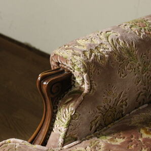 金華山織 猫脚 アームソファ 肘掛け椅子 サロンチェア インテリア イタリア クラシック 応接 リビング ロココスタイルの画像4