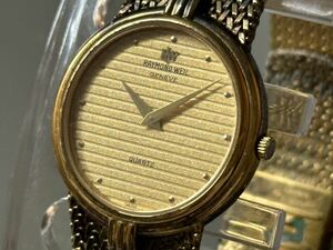 1円〜◆RAYMOND WEIL レイモンドウィル GENEVE 5795 クォーツ 18K GOLD ELECTROPLATED メンズ レディース腕時計 稼働品