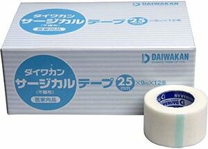 サイズ: 2.5x0.9センチメートル x 12 ダイワカン サージカルテープ 不織布タイプ 医家向品 25mm×9m×12巻