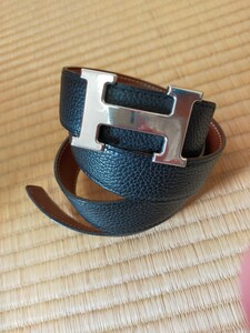 エルメス　HERMES　メンズ　レディース　リバーシブル　ベルト　バックル　黒　ブラック　ダークブラウン　トーゴ　Ｌ　XＬ　サイズ