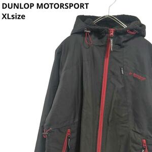 DUNLOP MOTORSPORTボアブルゾンジャケットレディースXL黒赤a32