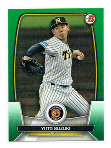 99枚限定！【鈴木勇斗 ／ Yuto Suzuki】2023 TOPPS NPB BOWMAN - グリーン ★ 阪神タイガース Hanshin Tigers