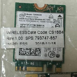 Intel Wireless-AC 7265 7265NGW 7265AC 867Mbps 2X2 Pcie 無線LANカード