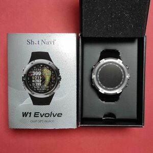 ショットナビW1エボルブウォッチ型ゴルフナビW1_EVOLVE　ブラック×シルバー