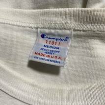 Champion ☆ USA製 カレッジ フットボール プリント 半袖 Tシャツ ホワイト M アメカジ ストリート 古着 人気 チャンピオン ■SAP59_画像6