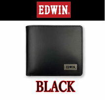 ブラック 黒 EDWIN 45 二つ折り財布 リサイクルレザー 折財布 エドウイン_画像1