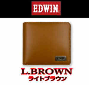 ブラウン 茶 EDWIN 45 二つ折り財布 リサイクルレザー 折財布 エドウイン エドウィン