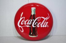 中古■CocaCola/コカコーラ 丸型看板(約50cm) ホーロー看板 /ボタンサイン/壁掛/アンティーク雑貨/ビンテージ 丸看板_画像1