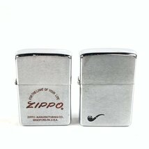 ZIPPO ジッポー マドロスパイプ1982年製 & ZIPPO ロゴ 1983年製 プラケース付き ジッポーライター 2台セット＊現状品_画像2