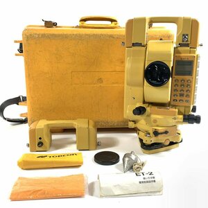 TOPCON トプコン ET-2 トータルステーション バッテリー 下げ振り カバー クロス レンズキャップ 取説 収納ケース付き＊ジャンク品