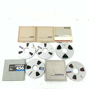 AMPEX 456 (1/4幅 3巻,1/2-2500' 1巻) & Scotch 206-762R (リール:SONY) 10号オープンリールテープ 全５点セット 元箱付◆ジャンク品【TB】