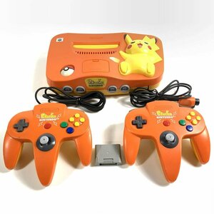 NINTENDO ニンテンドウ NUS-101(JPN) ピカチュウNINTENDO64 オレンジ&イエロー ゲーム機本体 ターミネータパック/64コンセット＊現状品