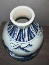 唐物 中国美術 古玩 染付 瓢箪 花瓶 花器 高:35cm 幅:21cm_画像8