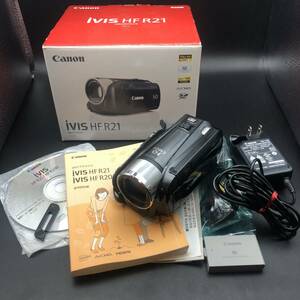 【動作確認済】デジタルビデオカメラ CANON キヤノン iVIS HF R21 元箱・バッテリー・SDカード付き