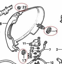 【送料無料】CB250T/CB400Tホーク2 ホンダ純正新品サイドカバーグロメットセット(ホーク バブ アルフィン ゴム ラバー HAWK BEET キジマ)2_画像2