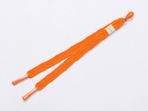 正絹平織り羽織紐(オレンジ)Ｎo.0642