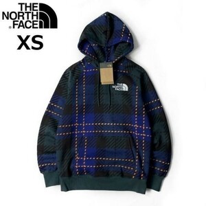 1円～!売切!【正規新品】THE NORTH FACE W HOLIDAY HOODIE パーカー US限定 上質 男女兼用 裏起毛 キャンプ(XS)青 緑 チェック柄 181130-35