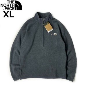 1円～!売切!【正規新品】THE NORTH FACE◆GORDON LYONS 1/4ZIP フリース プルオーバー US限定 厚手ニット 茶タグ(XL)グレー 181024-35