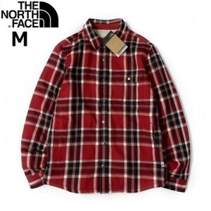 1円～!売切!【正規新品】THE NORTH FACE◆CAMPSHIRE SHIRT シェルパ フリースジャケット もこもこ ボア US限定(M)赤 チェック柄 181024-55