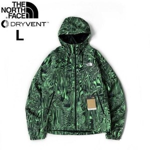 1円～!売切!【正規新品】THE NORTH FACE NOVELTY TNF PRINTED RAIN HOODIE マウンテンジャケット US限定 2023最新 防水(L)緑総柄180915-65