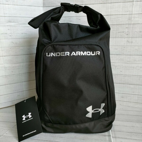 【ブラック】アンダーアーマーUNDER ARMOUR　シューズバック　シューズケース　ゴルフ　テニス　ジム　サッカー　ランニング　マルチバッグ