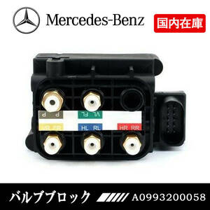 新品 ベンツ W222 W217 W205 AMG エアサス コンプレッサー バルブブロック バルブユニット A0993200058 A0993200158