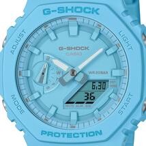 G-SHOCK TONE-ON-TONE アナデジ オクタゴン カシオーク ターコイズブルー 樹脂バンド メンズ 腕時計 GA-2100-2A2JF 新品 未使用_画像2