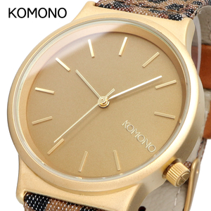 【KOMONO コモノ】KOM-W1802 訳有大特価！新品未使用 ヒョウ柄 メンズ レディース ユニセックス クォーツ 腕時計 ウォッチ ゴールド owls