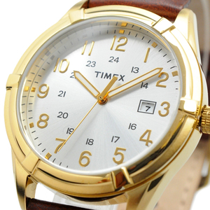 訳有特価！【TIMEX タイメックス】TW2P76600 メンズ 海外モデル EASTON AVENUE イーストンアベニュー 革 レザー ゴールド 進まない腕時計