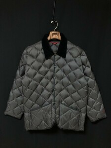 ◆AIGLE エーグル ダウンキルティングジャケット ダイヤキルト L　ダウン90％　コーデ襟　グレー