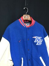 90s ヴィンテージ カナダ製◆NIKE ナイキ　NFL【New England Patriots】袖革スタジャン スタジアムジャンパー 袖レザー L　_画像2