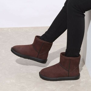 22076 новый товар защищающий от холода ботинки темно-коричневый 17.0cm водонепроницаемый боты мутон ботинки влагостойкая обувь холод . меры защищающий от холода меры . скользить низ Kids для мужчин и женщин 