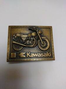 ■美品　バックル　■Kawasaki カワサキ　名車　旧車　KZ　希少　■男　硬派　革ベルト ■売り切り　期間限定価格