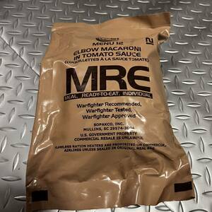 沖縄 米軍実物 MRE/SOPAKCO Meal Ready To Eat レーション MENU12 ELBOW MACARONI TOMATO SAUCE 2024/4検品　(INV WX96)