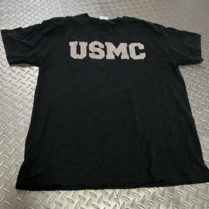 US 米軍放出品　Tシャツ　USMC LARGE BLACK　おしゃれ　(INV YZ84)