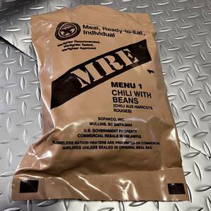 沖縄 米軍実物 MRE/SOPAKCO Meal Ready To Eat レーション MENU1 CHILI WITH BEANS 2024/8検品 (INV A#44)の画像1