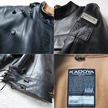 希少 カドヤ KADOYA ライダースジャケット 牛革 ダブル 本革 ブラック 美品 レザージャケット 肉厚 メンズ Lサイズ バイカー ツーリング_画像9