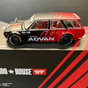 KAIDO HOUSE MINI GT DATSUN 510 ADVAN(Chase)チェイス・ブルーバード　チェイスカー　ホイールリム　ブラック仕様　