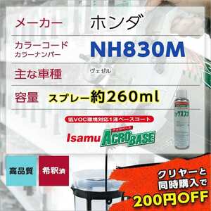 ホンダNH830M スプレー車用塗料 約260ml ヴェゼル 脱脂剤付き 補修 タッチアップ NH830M