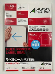 A-one エーワン ラベルシール 1面 100シート 28422 ノーカット