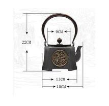 手作り 竜と鳳凰 四角い 鉄びん 鋳鉄製の壷 コーティングなし ティーポット やかんを沸かす お茶の道具 1200ml_画像9