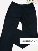 ②NIKE GOLF　ナイキ　NIKE DRY-FIT　サイドホックデザイン　パンツ　ゴルフウェア　ブラック　レディース4_画像1